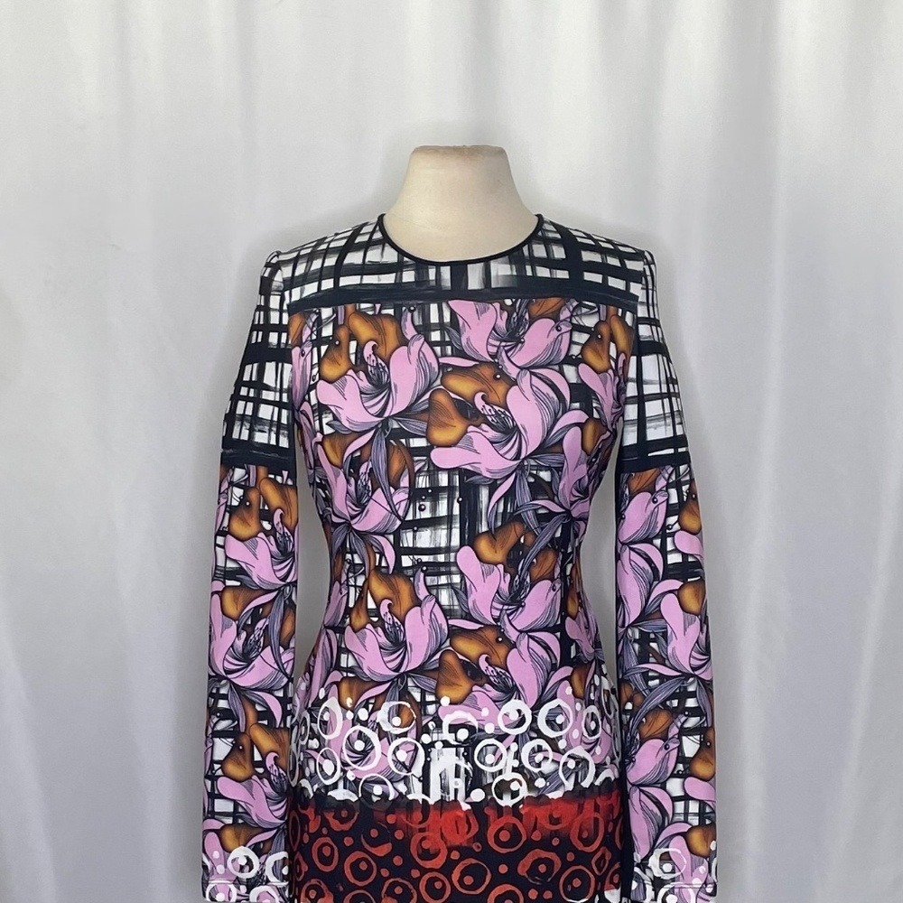 CLOVER CANYON Floral Fields Jersey Knit Shift Dress Colourful Graphic Large - Picture 4 of 12